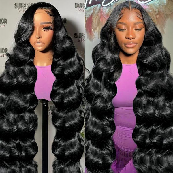220 Density 13x6 Lace Front Wigs Human Hair Pre Plucked Body Wave HD Lace Front Wigs Human Hair 26 Inch 12A Glueless Human Hair Wigs for Black Women