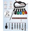 Katerk Portable Bit holder Keychain 12pc - 1/4 inch Hex Shank Screwdriver Bits Retainer W/Black Carabiner, Light-weight Extension Bar Drill Screw Adapter Quick-change Bit Catcher (6 Colors)