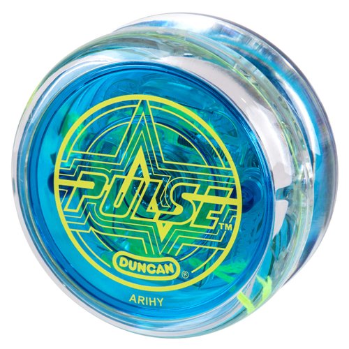 Duncan Toys Pulse LED Light-Up Yo-Yo, Intermediate Level Yo-Yo with Ball Bearing Axle and LED Lights, Clear/Blue