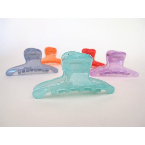 Generic Small blue peach purple pink gray hair claw clip for fine, thin hair (Primary color: Lavender purple)