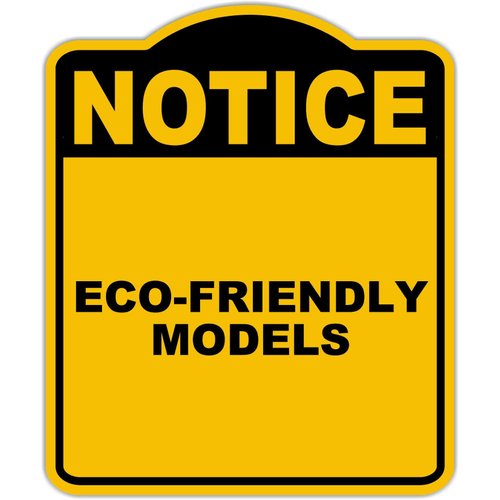 ECO-FRIENDLY MODELS Notice Yellow Black Aluminum Composite Sign 8.5 x 10 inches