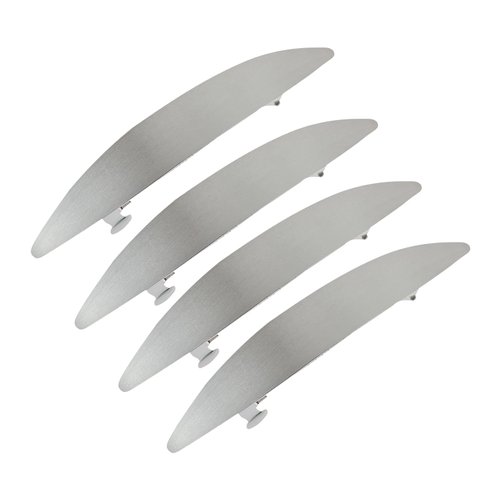 4pcs 4.3 Inches Long Shiny Bow-shaped Metal Blade Barrettes Hair Barrettes for Thick Hair Chic Hair Clips for Styling Long Hair, (Silver)