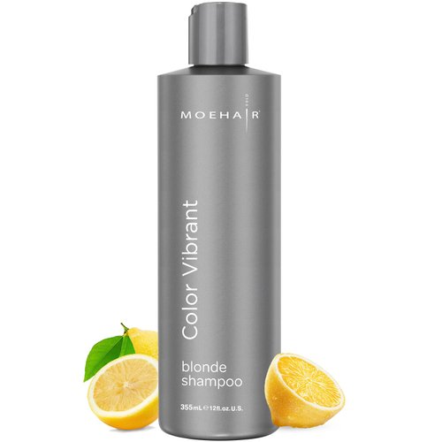 MOEHAIR Color Vibrant Blonde Shampoo | Color Enhancing Silver Purple Shampoo | Neutralizes Yellow Tones | Eliminates Brassiness | Paraben & Sulfate Free Shampoo | Color-Protect Shampoo | (12 Fl. Oz)