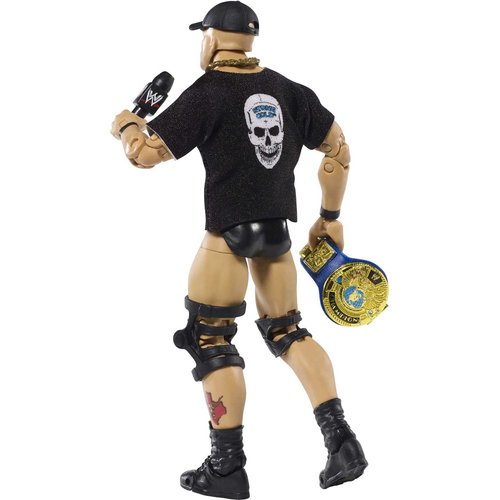 WWE MATTEL Ultimate Edition Stone Cold Steve Austin Action Figure, 6-in / 15.24-cm, with Interchangeable Heads, Swappable Hands & Entrance Gear for Ages 8 Years Old & Up
