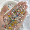 100pcs Luxury Nail Charms Gems Shiny Colorful Nail Art Rhinestones Mix Styles 3D Candy Nail Gems Star Heart Nail Charm Crystals Diamonds Jewelry Rhinestone Nail Art Supplies DIY Nails Crafts