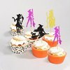 Ercadio 24Pcs Halloween Witch Cupcake Toppers Glitter Colorful Witch Cupcake Picks for Halloween Theme Baby shower Kids Birthday Party Supplies