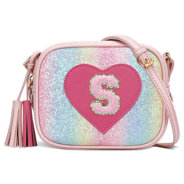 KKXIU Kids Purse Toddler Gifts for Girls and Women Vegan Leather Crossbody Bag with Tassel (Shine-S)