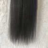 Forawme Kinky Straight I Tip Hair Extensions 100 Remy Human Hair Keratin Stick Tipped Hair Extensions Cold Fusion Hairpiece #1B Black 20 Inch 100g/pack 1g/strand