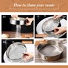 6 Pieces Tamis Flour Sieve Set 6 Inch 8 Inch 10 Inch Flour Sieve 60 Mesh Stainless Steel Round Sifter for Baking with Dough Scraper and Cleaner Brush