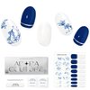 ADORA COUTURE Semi Cured Gel Nail Strips Kit | 30pcs Uv Gel Nail Stickers with Uv Light | Blue White Glaze Uv Nail Stickers | Gel Stickers for Nails Uv Light (Porcelain)