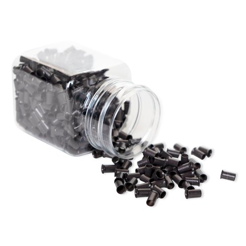 ColorYoung 500PCS 3.4mm Micro Beads Micro Link Ring Copper Tubes Beads Locks for I-Tip Human Hair Extensions(Dark Brown)