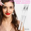 Eyebrow Microblading Marker Pen, 2 Pcs Brow Mapping Pens with with 4 Replacement Refills and 1 Ruler, Makeup Tattoo Skin Marker Pen, Brow Lamination Supplies for Eyebrow Lip Skin(White)