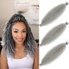 Afro Twist Hair 28 Inch 3 Packs, Springy Afro Twist Hair Pre Fluffed Spring Twist Hair Pre Stretched Wrapping Hair for Soft Locs Hair Extensions (Grey#)