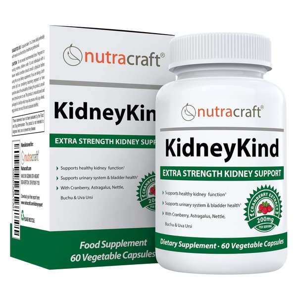 Nutracraft KidneyKind #1 Kidney Support and Detox Supplement | Kidney Cleanse for Bladder & Urinary Health | Buchu, Juniper, Uva Ursi, Cranberry, Nettle Leaf & More | 60 Vege Capsules