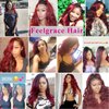 Feelgrace Ombre Bundles Human Hair 3 Pieces 300 Gram, 100% Brazilian Human Hair Extension 3 Bundles, Ombre 1B Burgundy Body Wave Bundles, 10A Soft Human Hair Weave Bundles 16 18 20 Inch