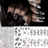 5 Sheets Black Snake Nail Art Stickers White Black Flower Big Snake Nail Decals Red Love Heart Nail Art Supplies Butterfly Star Moon Leaf Nail Art Design Decoration Accessories for Women Manicure