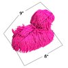 Zugar Land Soft Shaggy Puffer Dog Toy (1 Pink) (8" x 5") Filled with air for a Fun Squishy Stretchy Fidget Experience. Blue, Pink, White. (1 Pink)