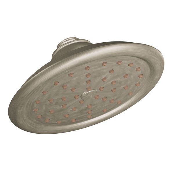 Moen S6310EPBN ExactTemp 7" Eco-Performance One-Function Rainshower Showerhead with Immersion Technology at 2.0 GPM Flow Rate, Brushed Nickel
