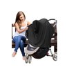 Byrd & Blume Maternity Nursing Cover Breathable Lightweight Breastfeeding Cover Wrap Shawl Scarf Poncho Adjustable Snaps Full 360 Degree Coverage Stroller Blanket Infant Car Seat Canopy (Black)