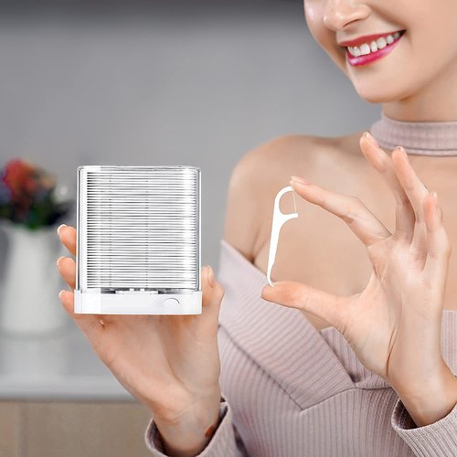 Holy Rose Dental Floss Picks Dispenser,Adults for Clean Teeth Floss Sticks Toothpick,Automatic Pop-Up Organiser Case with Flossers 88 Count,Sealed Storage,is Perfect Tool for Oral Care.
