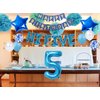 5th Birthday Decorations Rose gold for Girls,Hi Five Birthday Balloons 5th Birthday Banner Number 5 Star Foil Balloons Latex Confetti Balloons for 5 Years Old Birthday Supplies Girls (Blue)