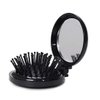 LOUISE MAELYS 4pcs Round Folding Pocket Hair Brush Mini Hair Comb with Makeup Mirror for Travel Candy Color