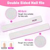 25pcs Nail Files 80 Grit, BLESWIN 80/80 Grit Nail Files, Jumbo Nail Files for Acrylic Nail, Double-Sided Emery Board Nail Filer for Manicure, Pedicure, and Acrylic Nails