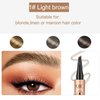 Eyebrow Pen,Liquid Eye Makeup Eyebrow Pencil - Waterproof Eyebrow Pencil Micro 4 Tip Brow pencil Lift & Snatch Eyebrow Microblading Pen Long-Lasting Waterproof Natural Eyebrow Hair (1# Light coffee)