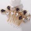 BERYUAN Bridal Hair Comb Rhinestone Teardrop Hair Comb for Bride Wedding Hair Accessory for Bride Bridesmaid Purple GOLD