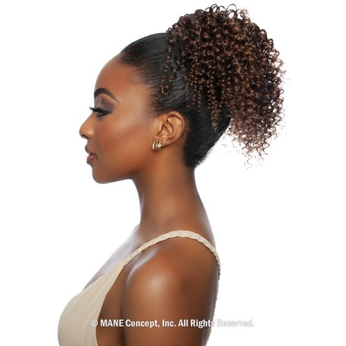 Mane Concept Brown Sugar Human Hair Mix Wrap&Tie Ponytail - BSWNT15 STRAW COIL 10" (T1B/BUG)