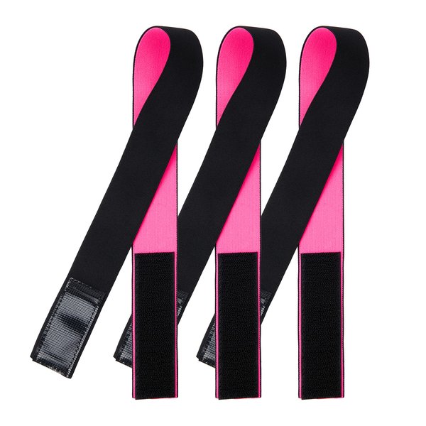3Pcs Elastic Bands for Wigs, Women Lace Melting Front Wig Band for Keeping Wigs in Place, Lace Melting Bands for Baby Hair Control, Edge Laying Headband Wrap Wig Grip, Pink + Black, Wig Accessories