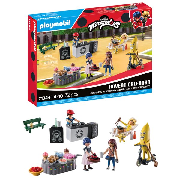 PLAYMOBIL Miraculous 71344 Advent Calendar: Miraculous Picnic in Paris, 24 Surprises, Including Five Figures, Advent Calendar 2024, Toys for Boys and Girls Ages 4
