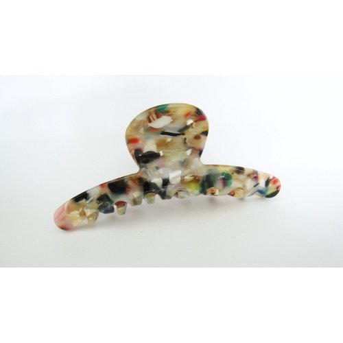 Generic Multi colored speckled marbled design hair claw clip for fine, thin hair