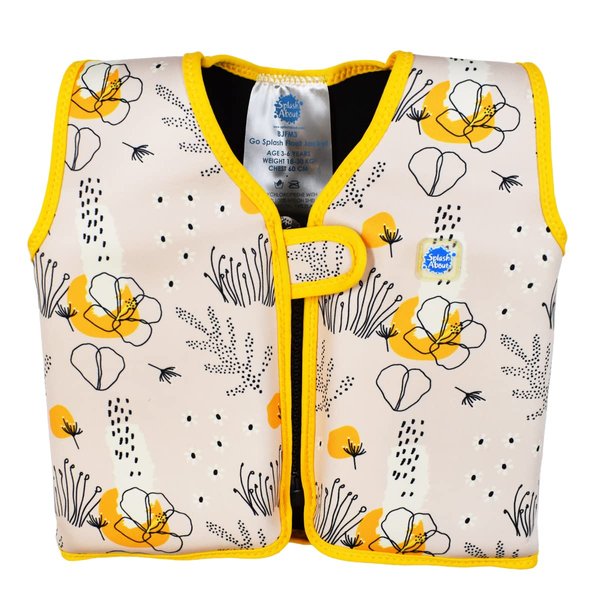 Splash About Kids Swim Jacket with adjustable floats - Learn to Swim Buoyancy Aid (Flower Meadow, 1-3 Years)