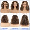 Eyefanniy Glueless Wigs Human Hair pre plucked Pre Cut Blonde Highlights Short Curly Bob Lace Front Wigs for Black Women 4x4 Lace Closure Wig with Elastic Band for Beginners 200% Density 14 Inch