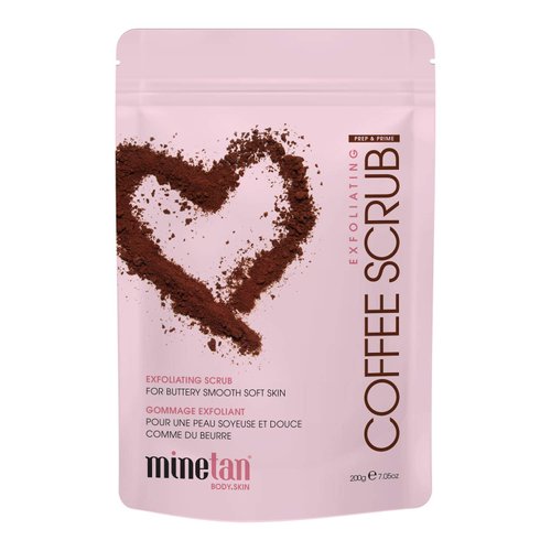 MINETAN BODY.SKIN Coffee Scrub Exfoliating Hydrating Face & Body Scrub - Smooth Soft Skin Treatment For Breakouts Stretch Marks, Self Tan Prep, Pre-Tan Exfoliate - 200g