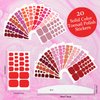 XEAOHESY 440 Pieces 20 Sheets Red Solid Color Toenail Polish Strips Toe Nail Wraps Self-Adhesive Gel Nail Strips Toe Nail Stickers Full Nail Wraps for Women with Nail File