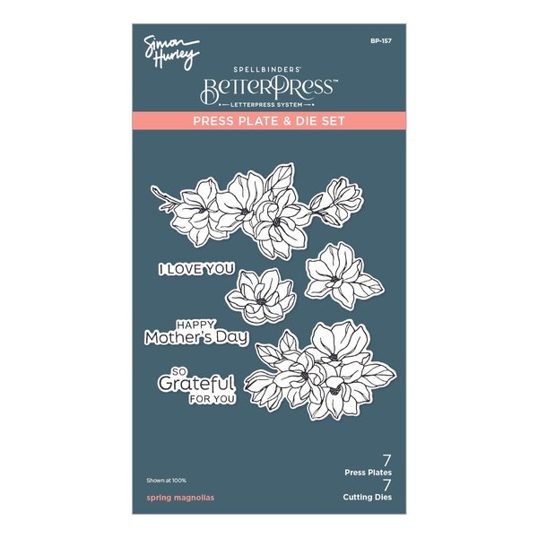 Spellbinders Spring Magnolias Press Plate, Metal
