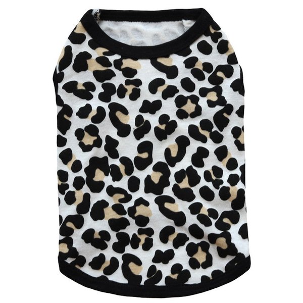 Harikaji Pet Clothes, Leopard Print T-Shirt Puppy Cat Cotton Vest Clothing Apparel Spring Summer Breathable Sleeveless Harness Costumes for Small Dogs(XS, Black)