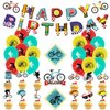 Bike Birthday Party Decorations, Including Banner, Cake Toppers, Balloons, Hanging Signs Bicycle Sports Theme Birthday Party Supplies for Kids and Bicycle Fans (A)
