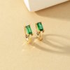 Small Gold Hoop Earrings for Women 14K Gold Plated Hoops Tiny Hypoallergenic Cubic Zirconia Cartilage Gold Huggie Hoop Earrings for Teen Girls (Green)