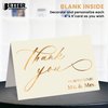 Better Office Products 50 Pack Wedding Engagement Thank You Cards in Metallic Gold with Envelopes, 4 x 6 Inch, Wedding Shower Thank You From The Future Mr and Mrs, Blank Cards, 50 Count Boxed Set