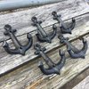 Facaler Nautical Cast Iron Ship Anchor Weathered Nautical Wall Hooks Coat Hook, Screws Included (5 PCS)