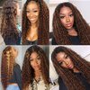 22 24 26 Inch P4/30 Bundles Brown Kinky Curly Human Hair Bundles Brazilian Unprocessed Virgin Hair 3 Bundles Highlight Curly Bundles Human Hair Color #30 Bundles Remy Hair Extensions Brown Bundles