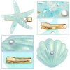 8 Pieces Starfish Hair Clip Shell Pearl Hair Barrettes Resin Mermaid Hair Accessories for Women and Girls Beach Wedding Party