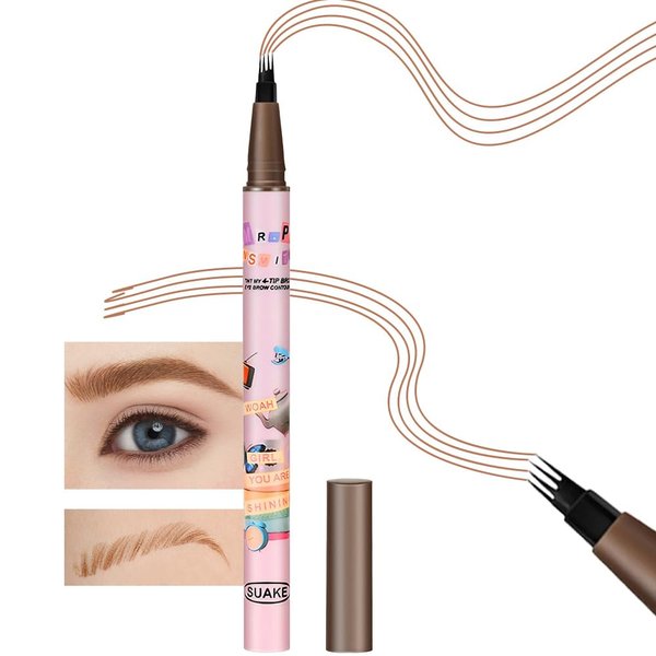 Kaely Liquid Eyebrow Pencil,Magical Precise Microblade Eyebrow Pen Waterproof,Eye Brow Contouring Pen for Women Makeup,Eyebrows Gel,maquillaje lapiz para cejas,Creates Natural Brows,01 Light Brown