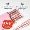 YeeLam Toe Nail Press Ons – 240 Pcs Short French Tip Press on Toenails, Brown Pink Square Shape Matte Toe Nail Tips, Soft Gel Press On Nails Toes, Affordable Luxury Press On Toenails for Women