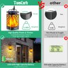 TomCare Solar Lights Outdoor Upgraded Solar Lantern Flickering Flame Outdoor Waterproof Hanging Lanterns Decorative Solar Powered Outdoor Lighting LED Christmas Lights for Patio Deck Yard, 2 Pack