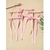 LFOUVRE Pink Hair Bow, 6pcs Hair Bows for Women, Pink Hair Clips for Girls, Pink Bow with Tassel, Bowknot Pink Hair Ribbons for Women, Pink Bow Hair Clips, Pink Bow for Hair, Pink Hair Accessories