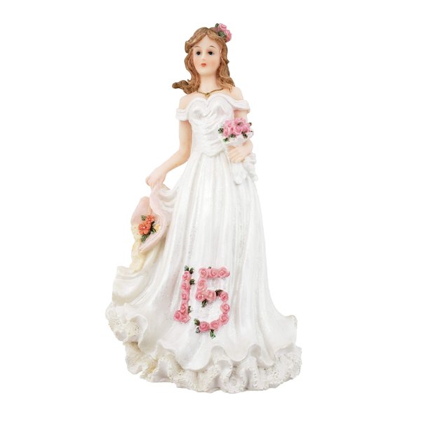 Tall Mis Quince Cake top in Light Blue Sweet 15